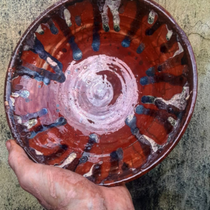 Prato de cerâmica RAKU